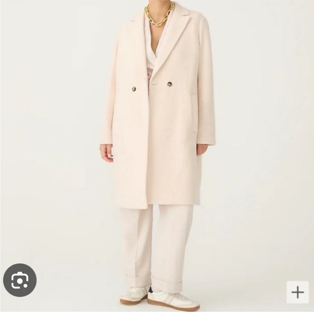 JCrew Daphne Topcoat in Italian Boiled Wool Cream Off White 4